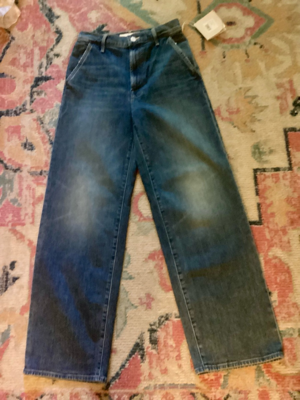MOTHER High-Rise Spinner Prep Skimp Wide-Leg Jeans in Flashback 26 - Picture 4 of 11